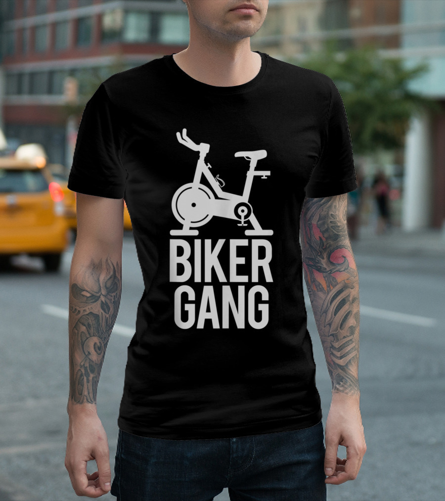 Biker Gang Spin Cycle Workout Gym Humor T-Shirt