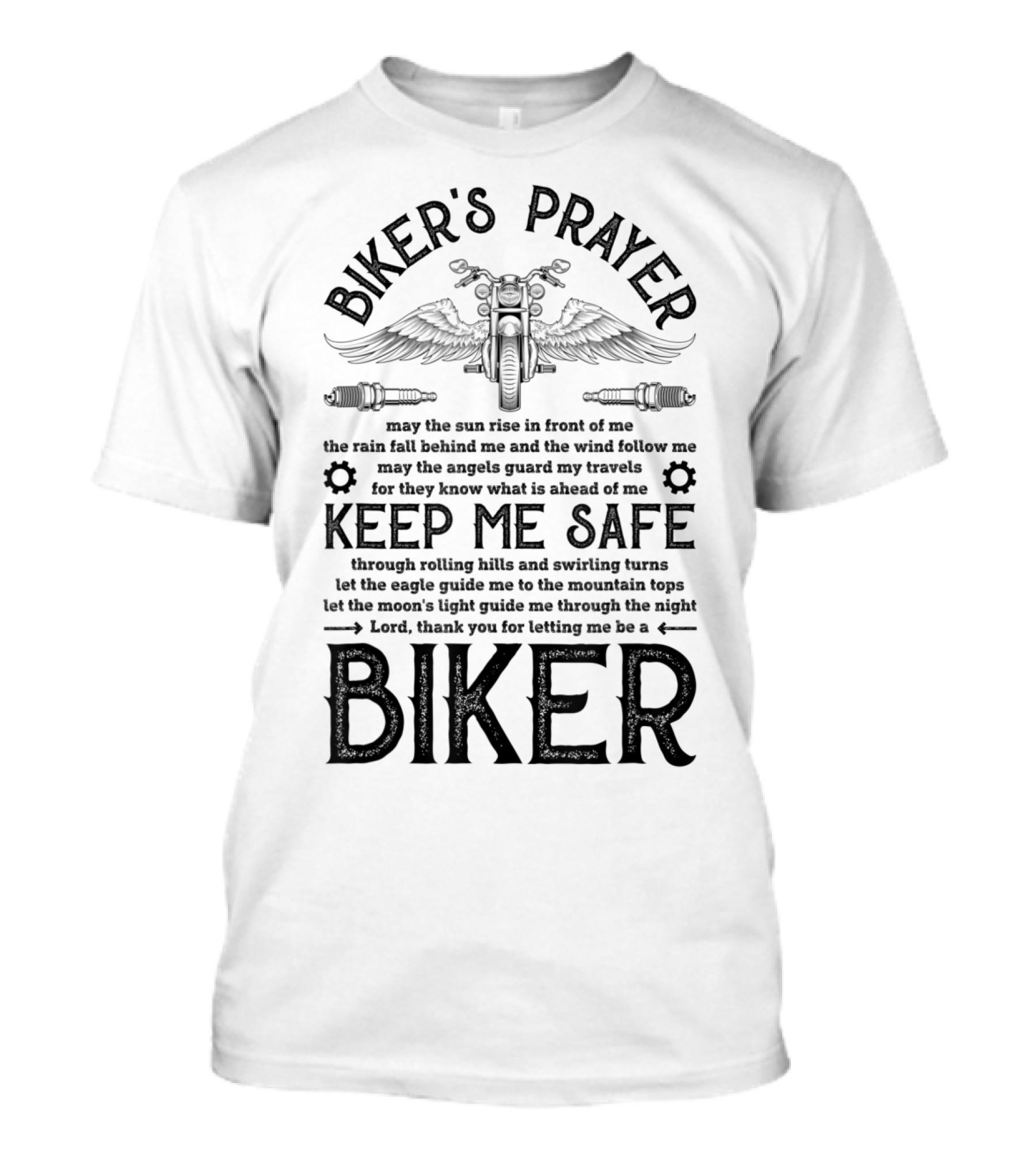Biker's Prayer Keep Me Safe Vintage Motorcycle Biker T-Shirt