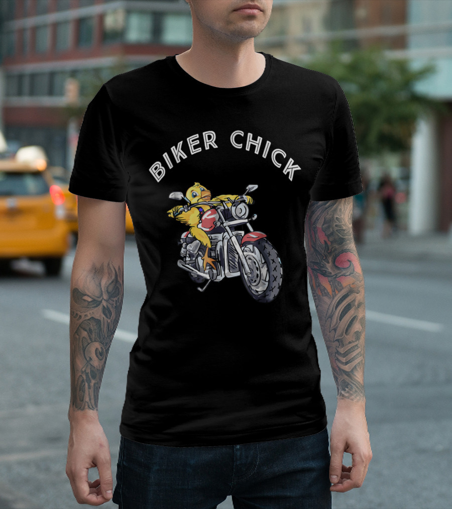Biker Chick Riding Motorcycle T-Shirt