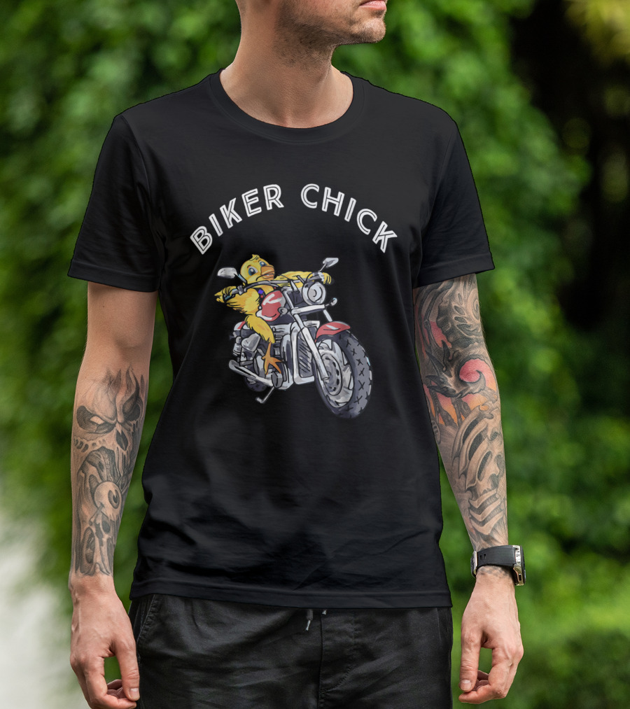Biker Chick Riding Motorcycle T-Shirt