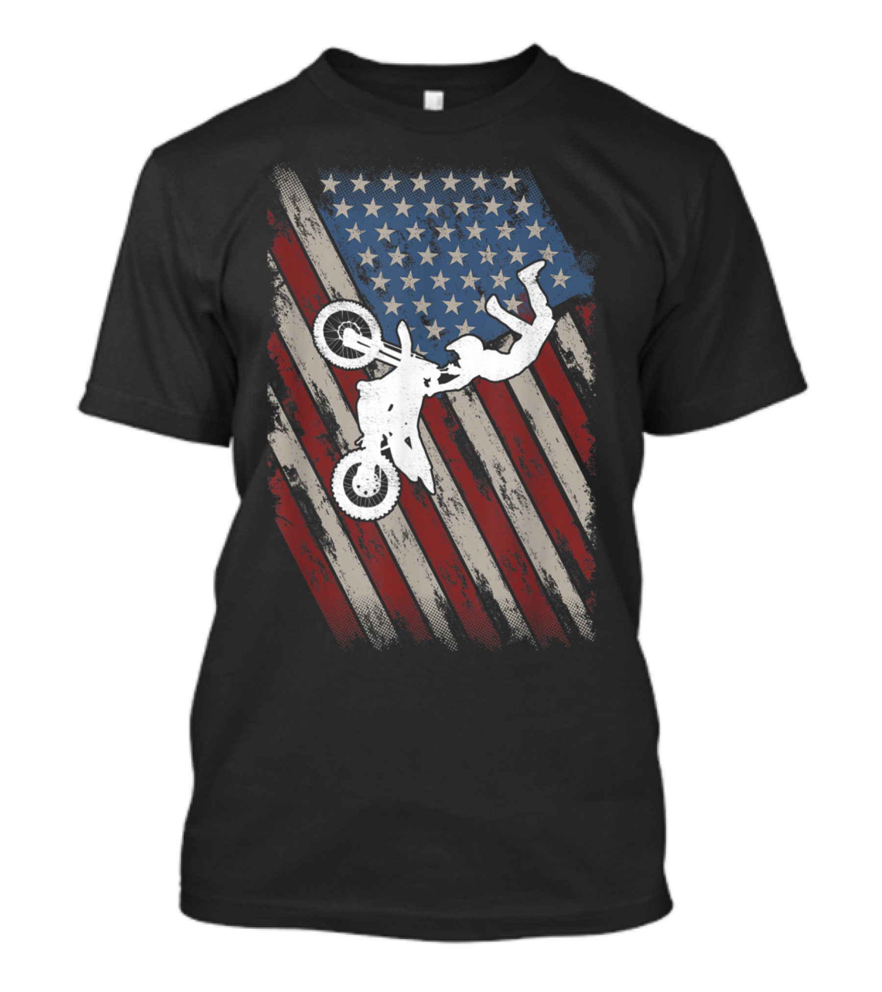 Dirt Bike American Flag Motocross Freestyle 4th Of July T-Shirt