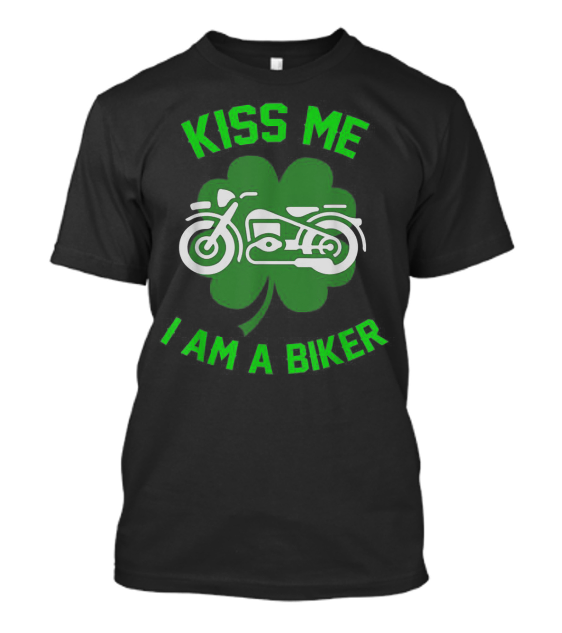 Kiss Me I Am A Biker Shamrock Motorcycle T-Shirt