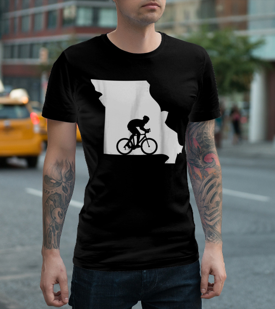 Missouri Biking Love Mountain Bike Silhouette Mo Biker T-Shirt
