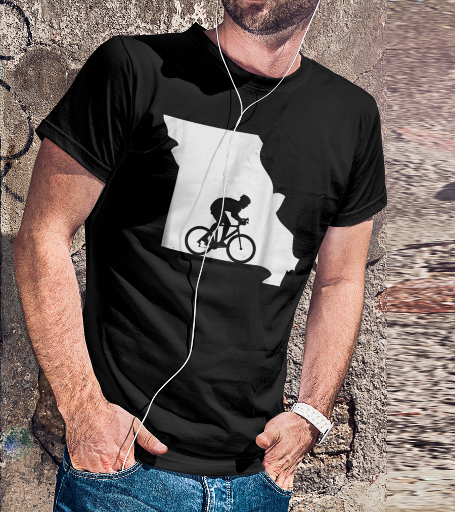 Missouri Biking Love Mountain Bike Silhouette Mo Biker T-Shirt