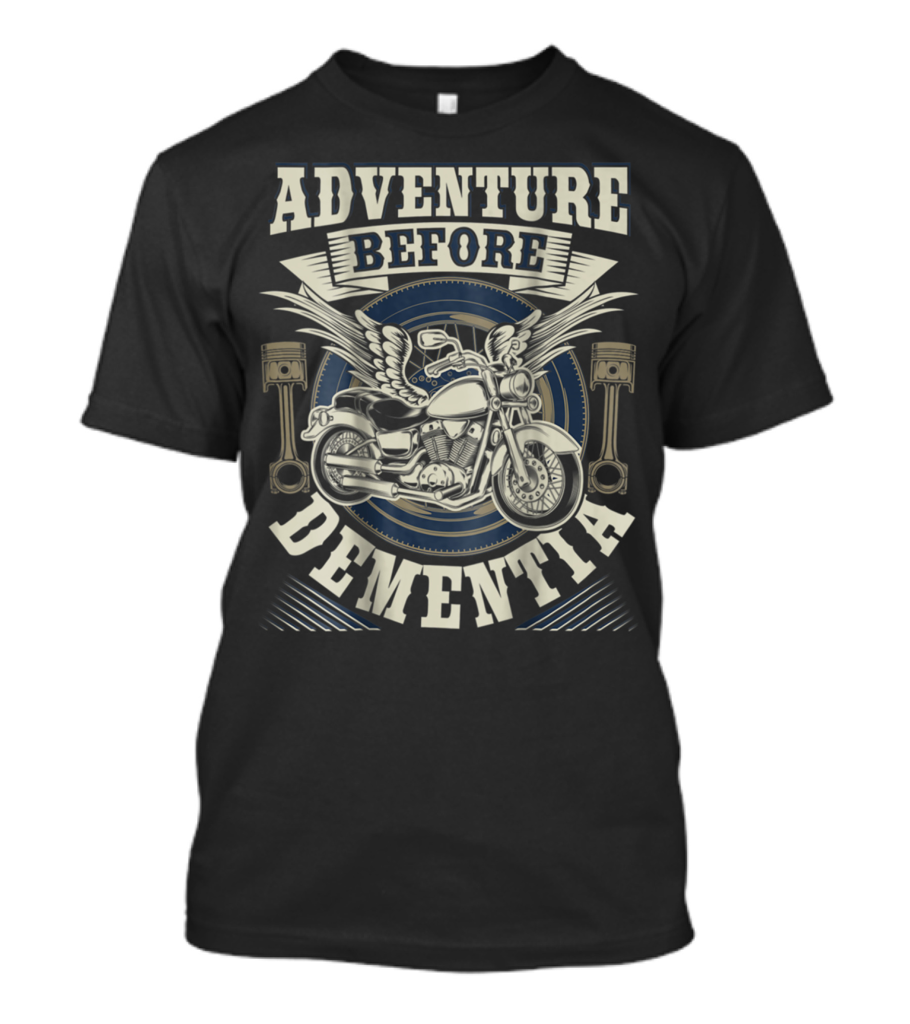 Adventure Before Dementia Motorcycle Biker Wings T-Shirt