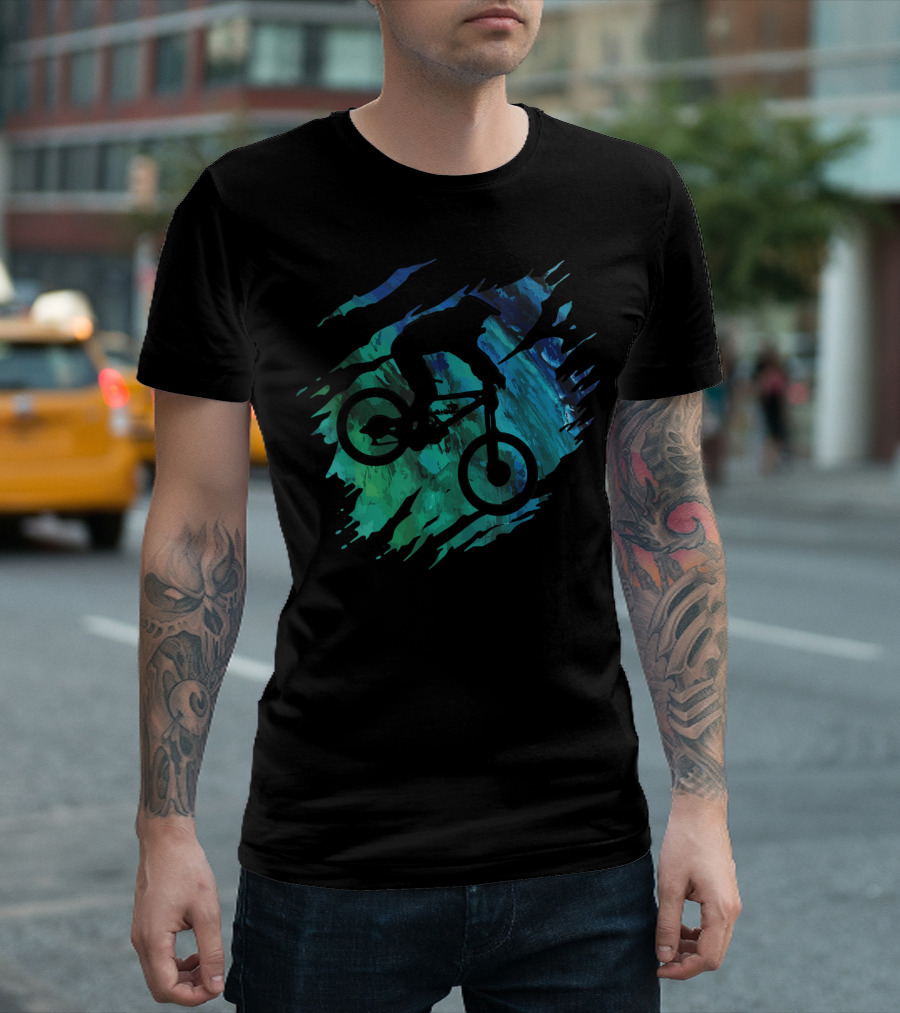Mountain Bike Downhill MTB Biking Silhouette Adventure T-Shirt