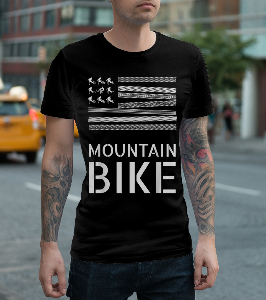 Mountain Bike Off Road Biking Flag T-Shirt