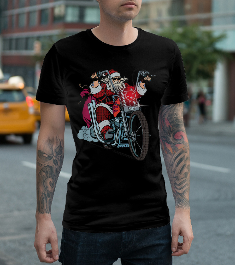 Santa Claus Biker Motorcycle Christmas SB T-Shirt
