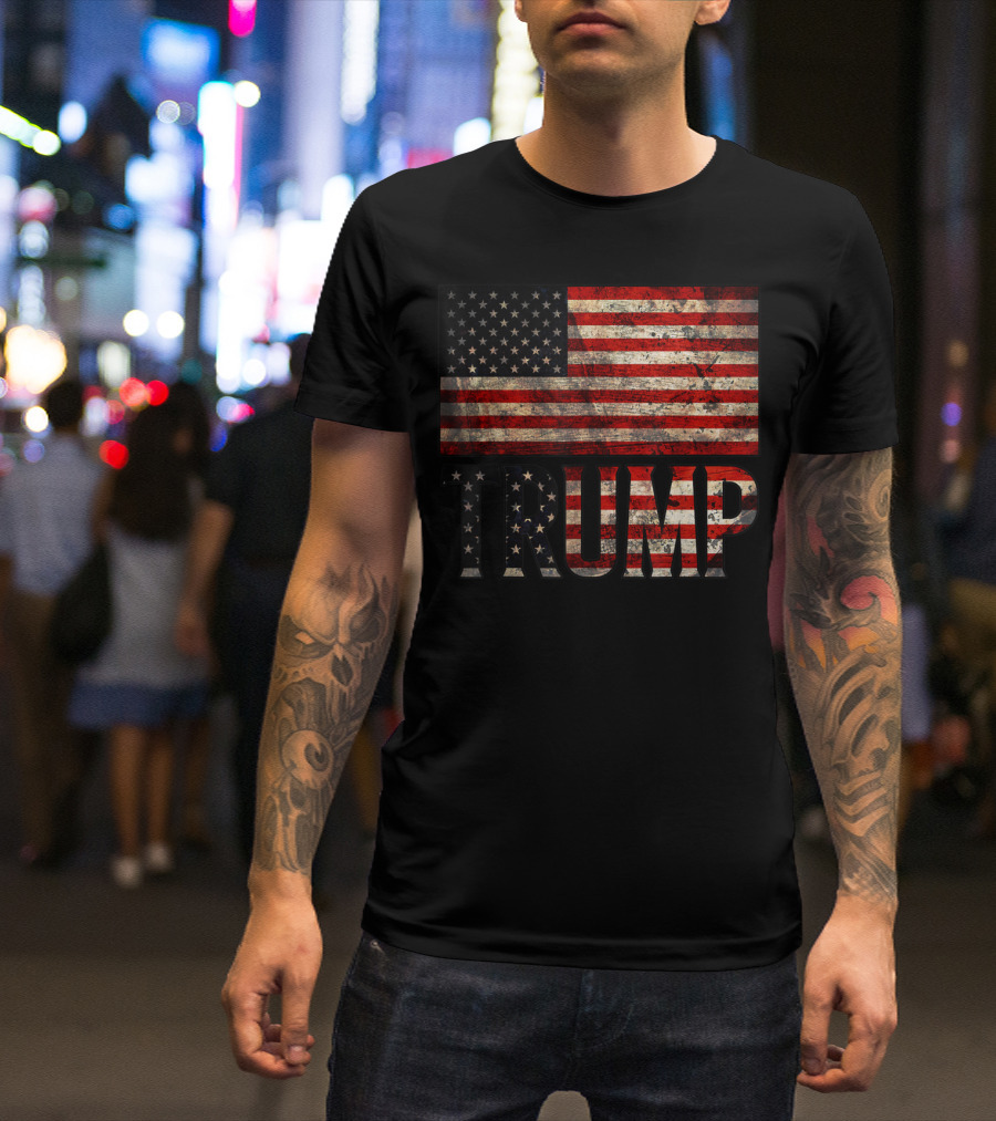 Trump Flag USA American Supporter T-Shirt