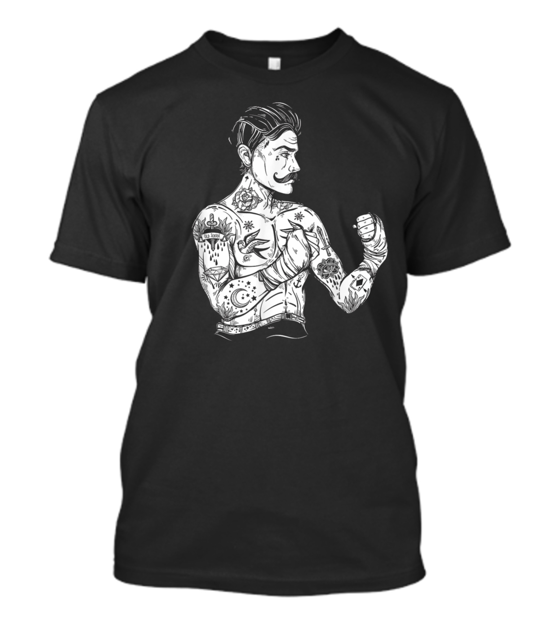 Vintage Tattooed Boxing Champion Boho Ink Aesthetic T-Shirt