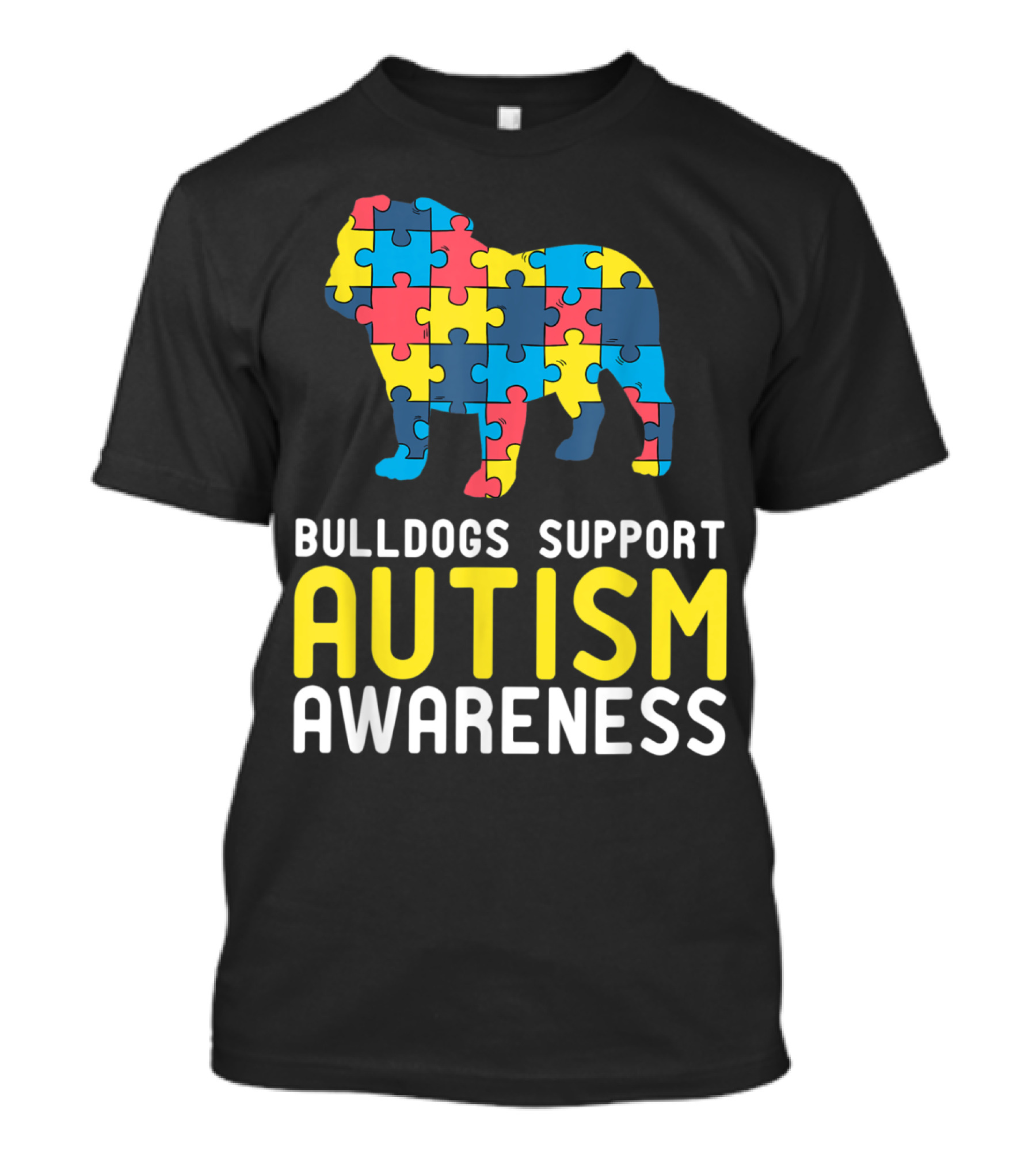 Bulldogs Support Autism Awareness Puzzle Piece T-Shirt