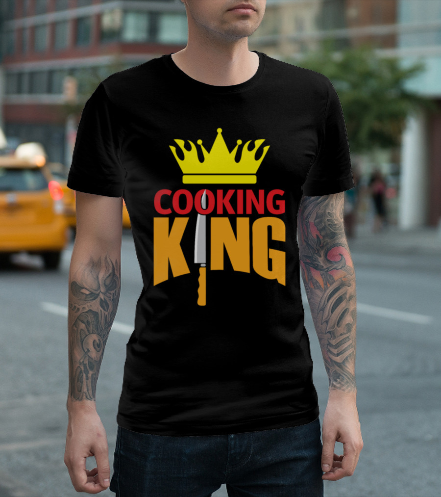 Cooking King Chef Crown Kitchen Knife Christmas T-Shirt