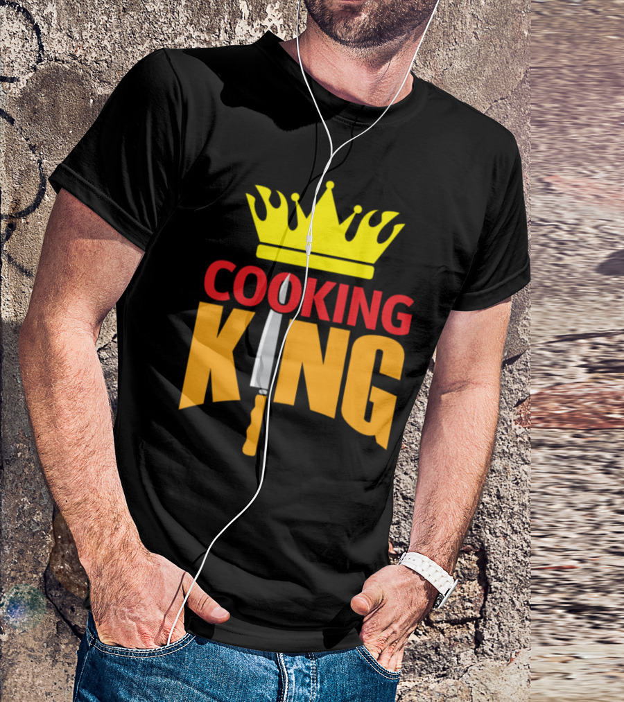 Cooking King Chef Crown Kitchen Knife Christmas T-Shirt