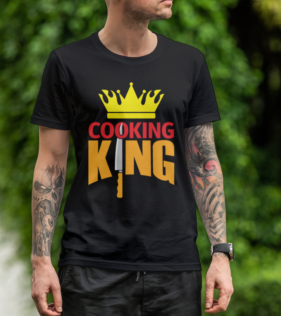 Cooking King Chef Crown Kitchen Knife Christmas T-Shirt