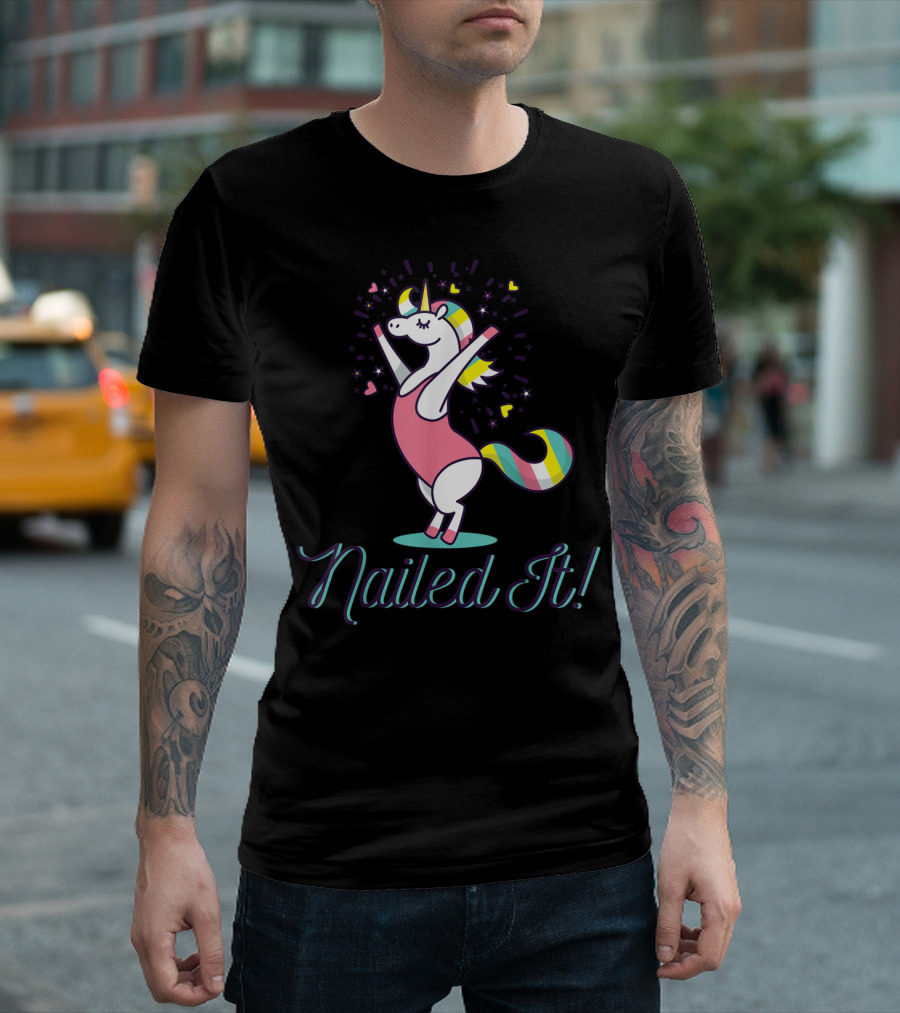 Unicorn Gymnastics Nailed It Leotard Pose T-Shirt