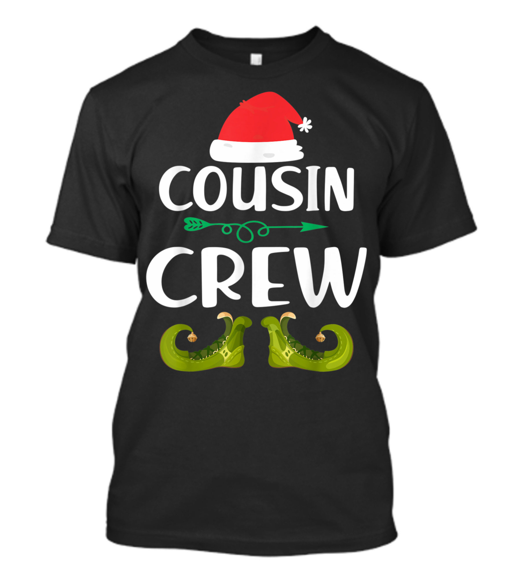 Cousin Crew Santa Hat And Elf Shoes Holiday Family T-Shirt