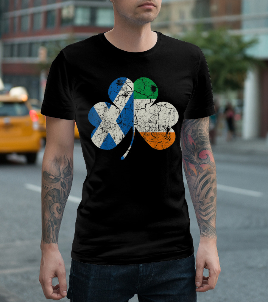 Scottish Flag Ireland Shamrock Scotland T-Shirt