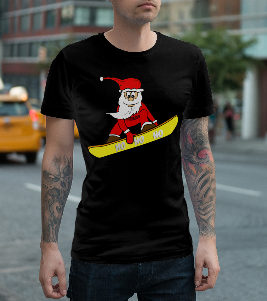 Snowboard Santa Ho Ho Ho Winter Fun T-Shirt