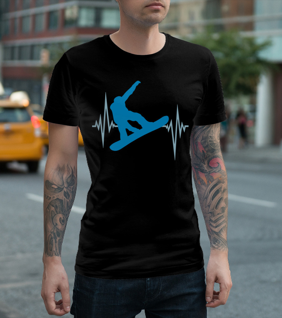 Heartbeat Snowboarding Pulse Frequency Adventure T-Shirt