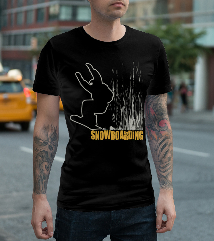Snowboarding Action Silhouette by Off Road Styles T-Shirt