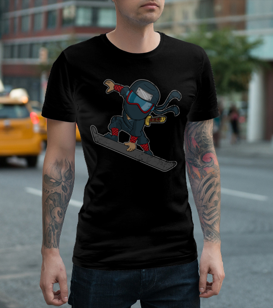 Ninja Snowboarding Snowboarder on Snowboard Adventure T-Shirt
