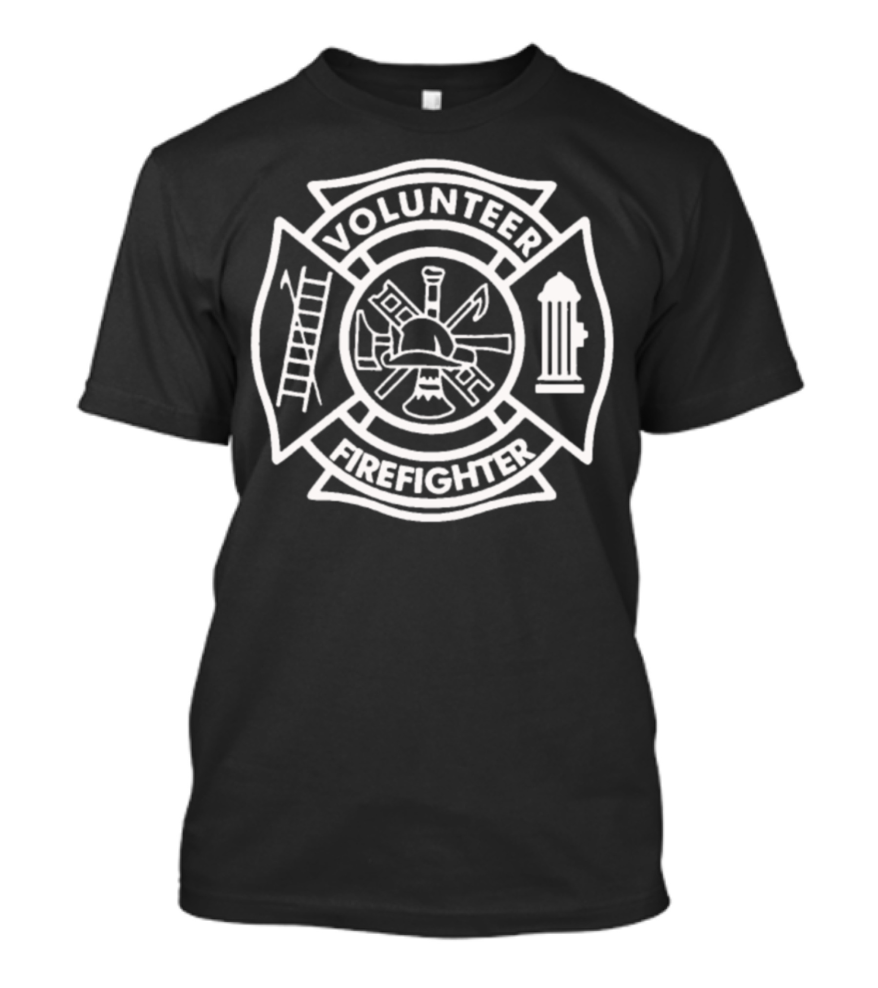 Volunteer Firefighter Maltese Cross Badge T-Shirt