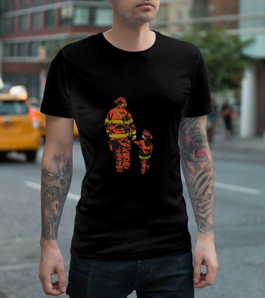 My Dad My Hero Firefighter Father And Child T-Shirt