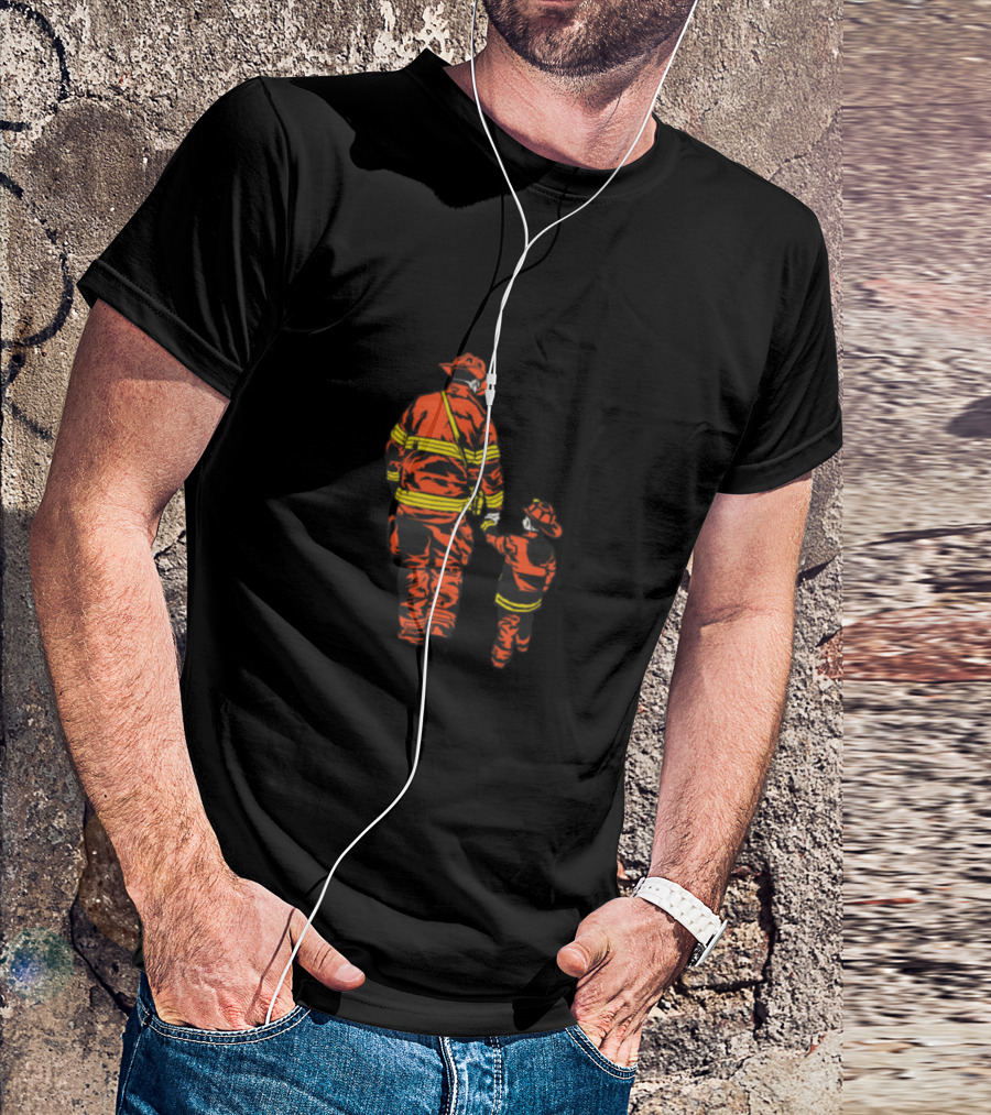 My Dad My Hero Firefighter Father And Child T-Shirt