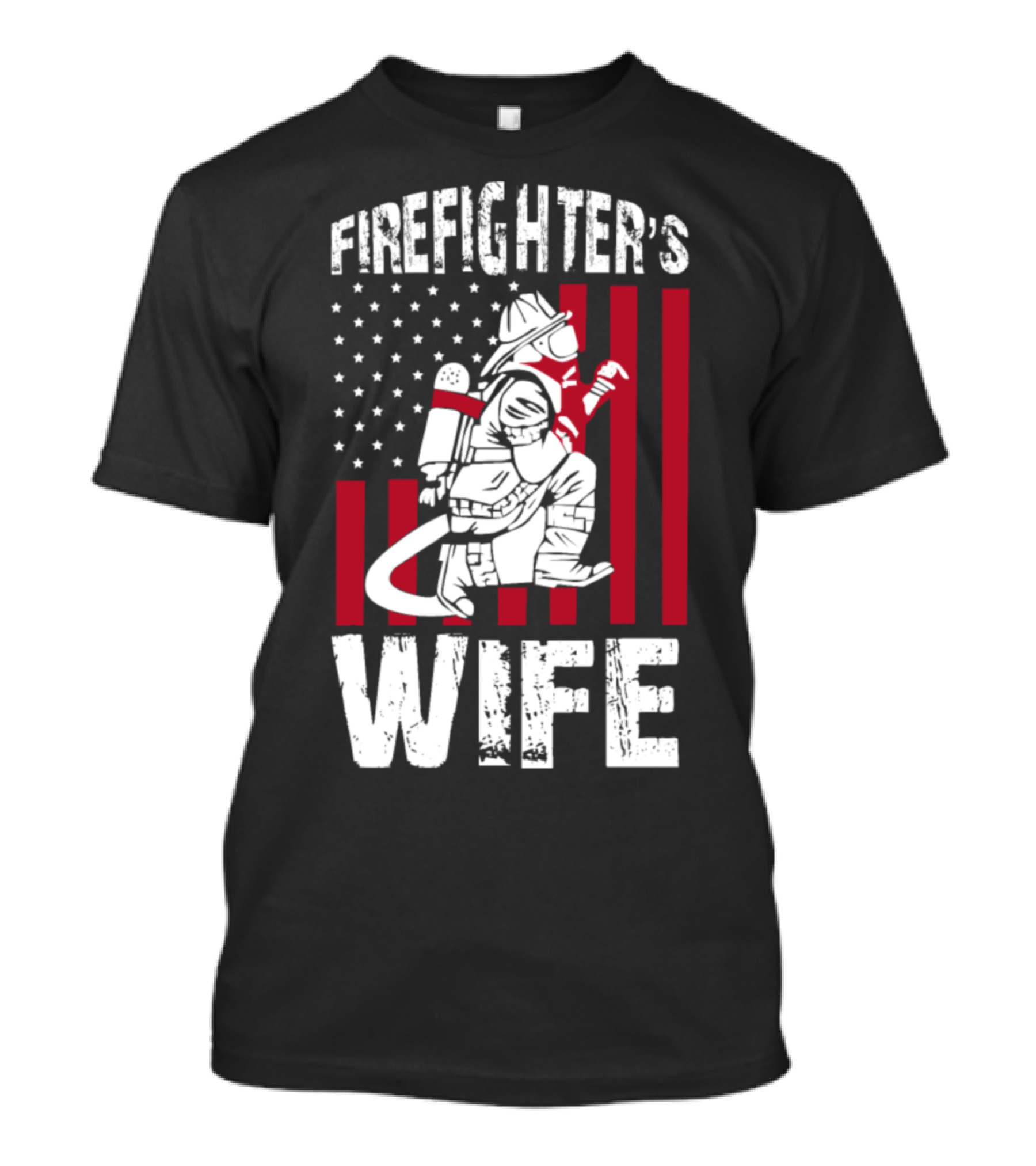 FIREFIGHTER'S WIFE AMERICAN FLAG FIREFIGHTER T-Shirt