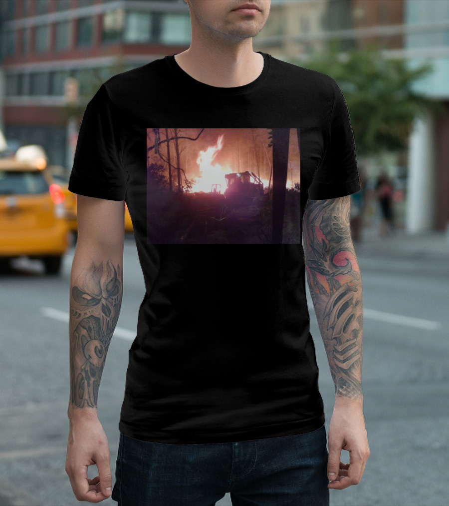 Night Cap Wildfire Bulldozer Operations T-Shirt