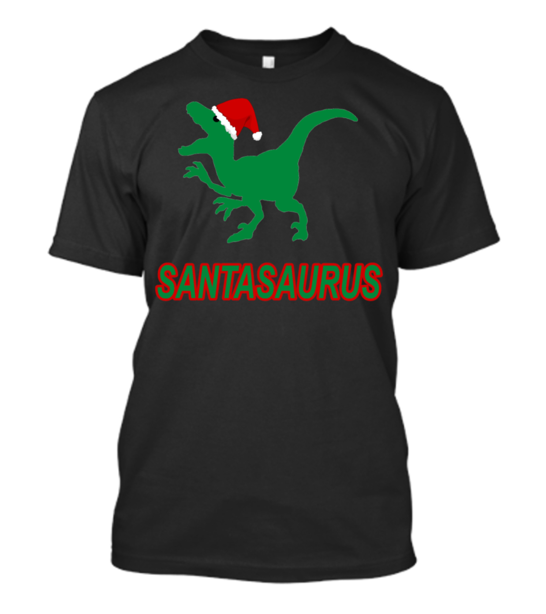 Santasaurus Dinosaur Christmas Santa Hat T-Shirt