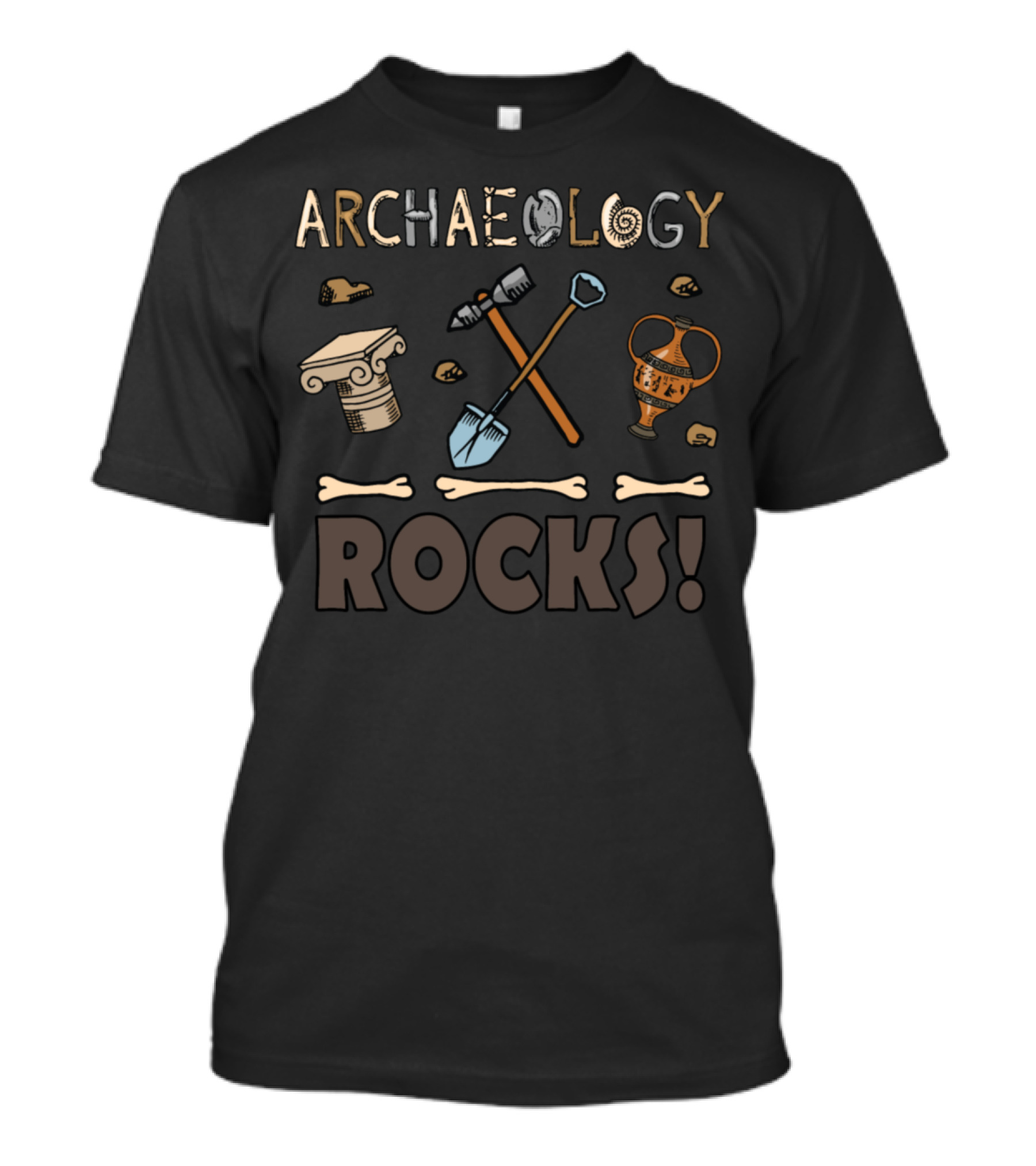 Archaeology Rocks Funny Trending Shovel Pot Bones Tools T-Shirt