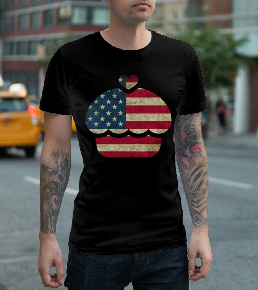 Baker American Flag Cupcake T-Shirt