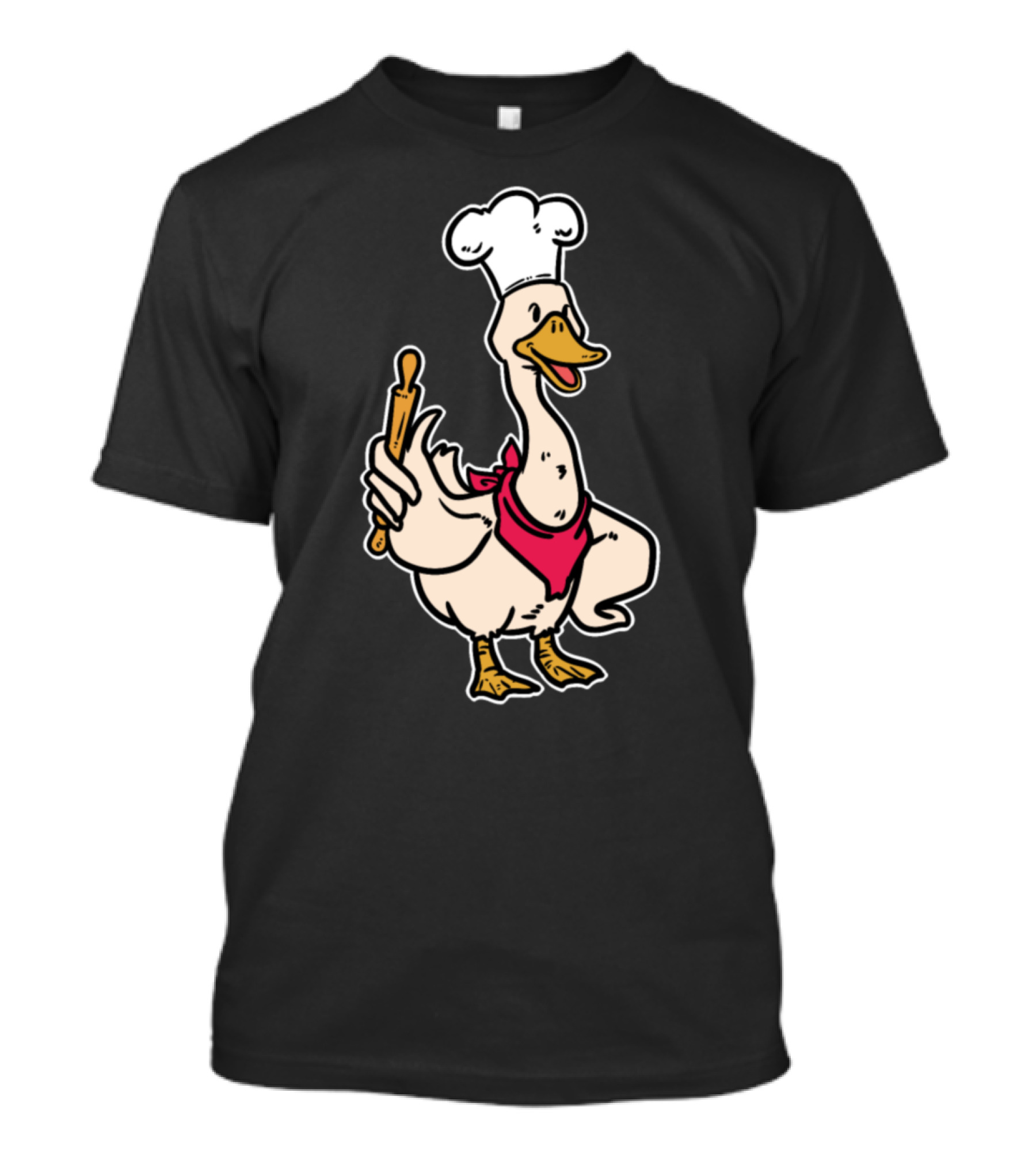Baker Rolls Confectioner Duck With Rolling Pin Chef Hat T-Shirt
