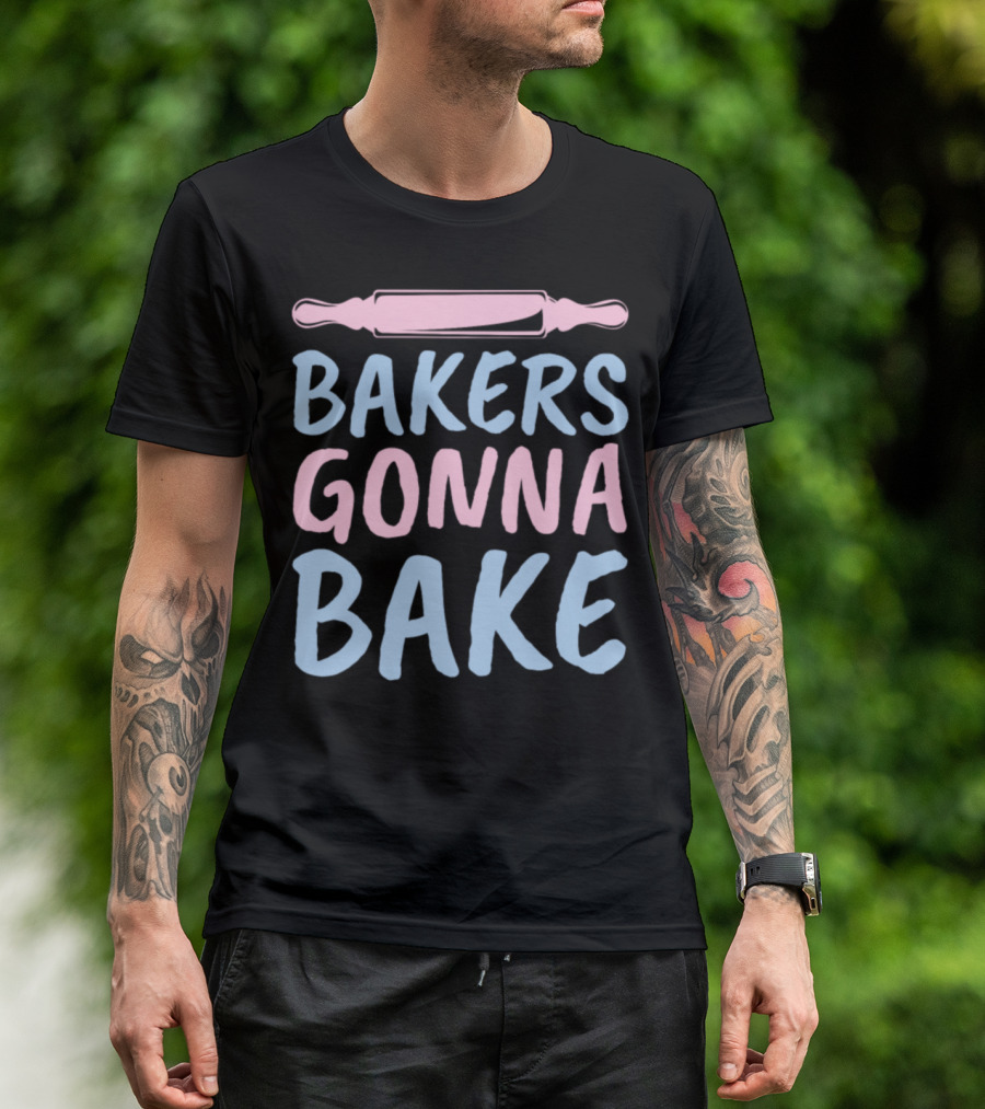 Bakers Gonna Bake Women's Girls Cute Baking Rolling Pin T-Shirt