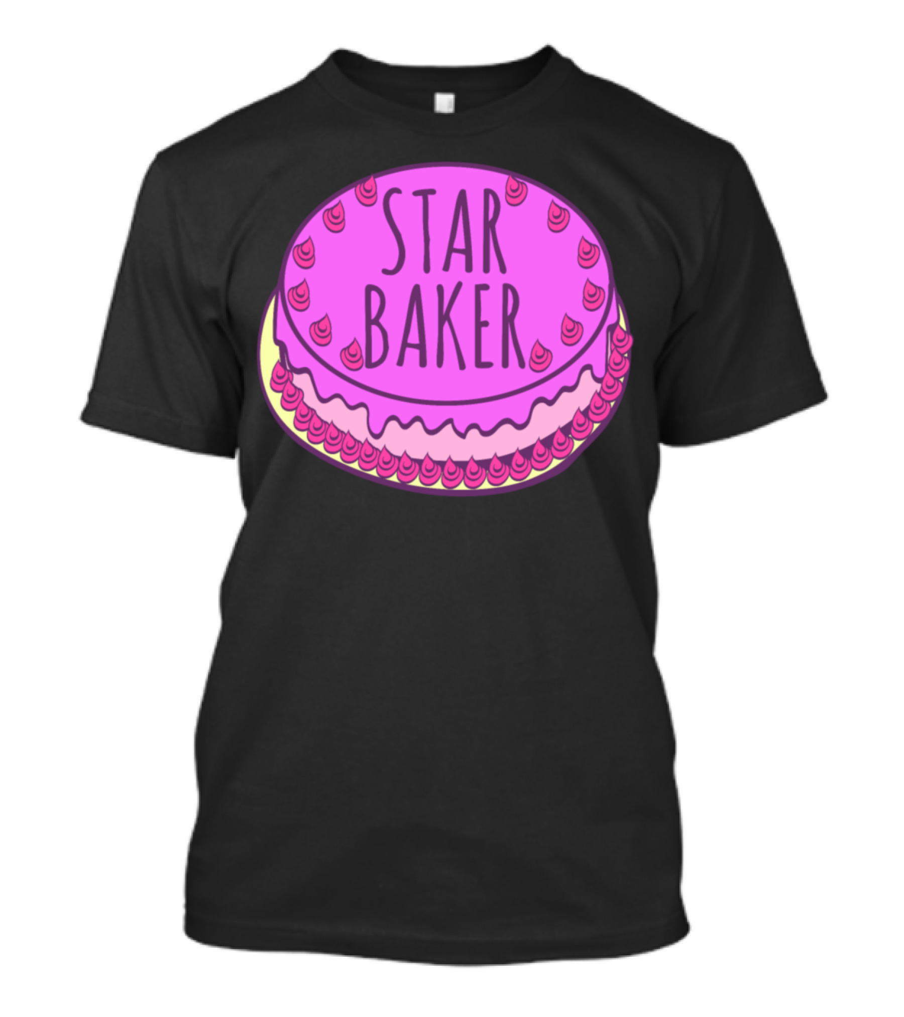 Star Baker Cake Illustration With Pink Frosting For Baking Enthusiasts T-Shirt