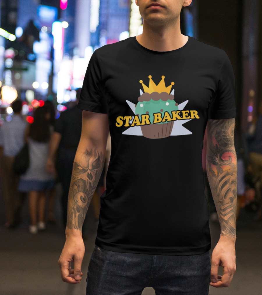 Star Baker Crowned Cupcake Dessert Humor T-Shirt