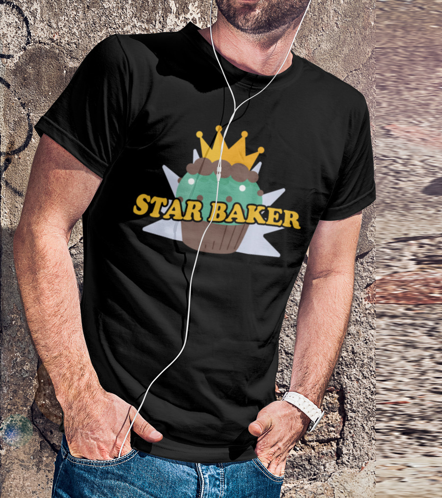 Star Baker Crowned Cupcake Dessert Humor T-Shirt