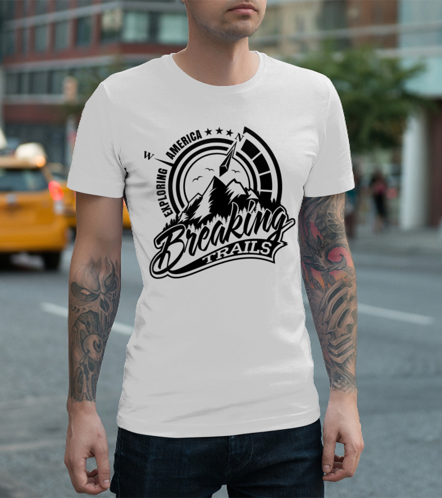Exploring America Breaking Trails Mountain Adventure T-Shirt