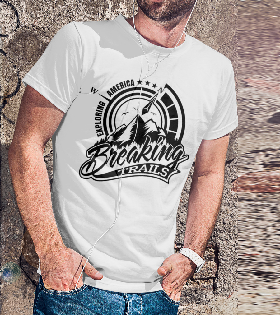 Exploring America Breaking Trails Mountain Adventure T-Shirt