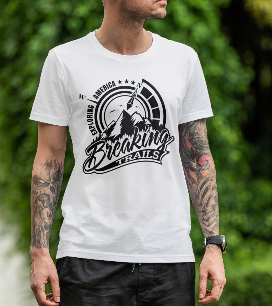 Exploring America Breaking Trails Mountain Adventure T-Shirt