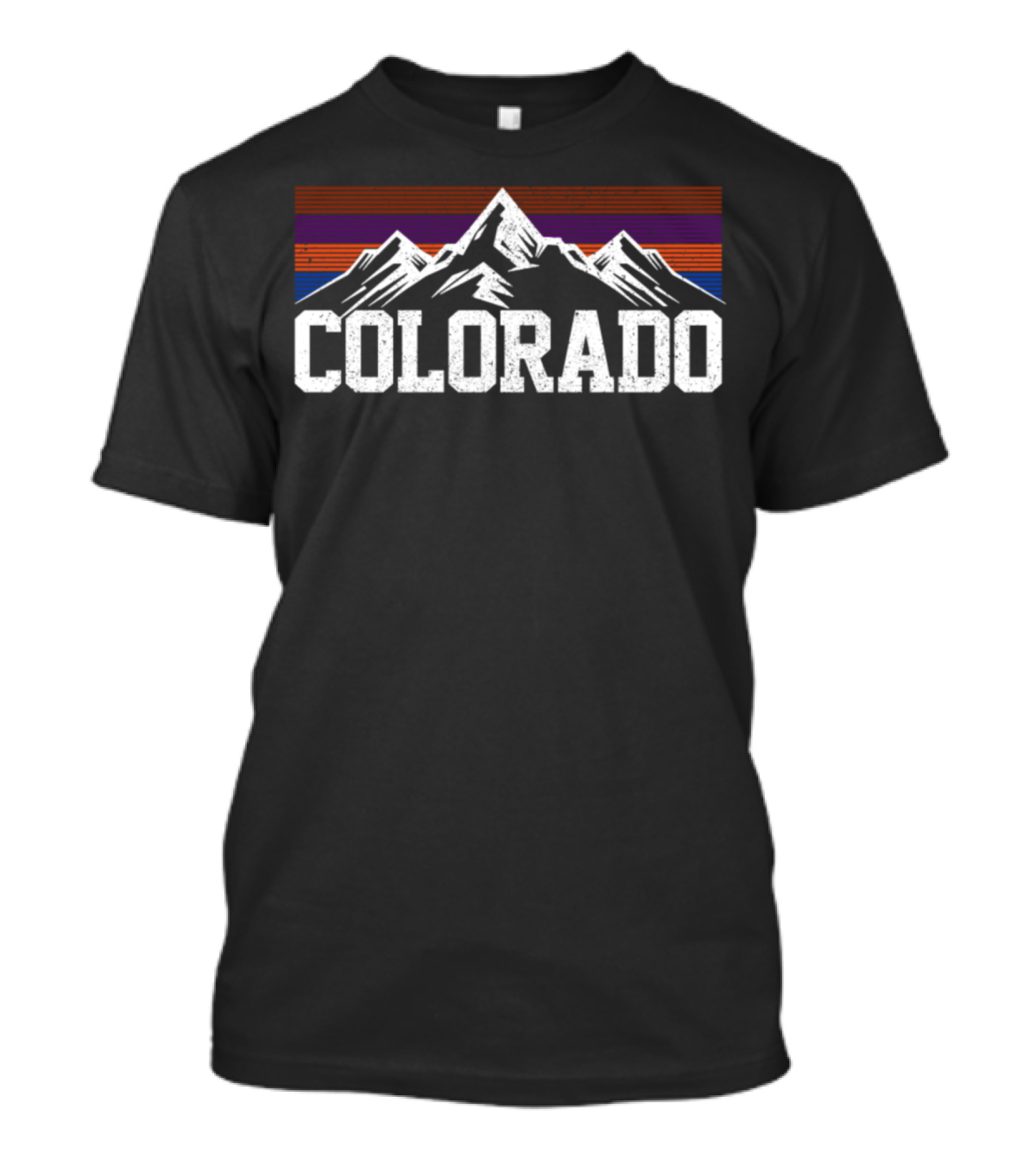 Colorado Mountain Retro Stripes T-Shirt