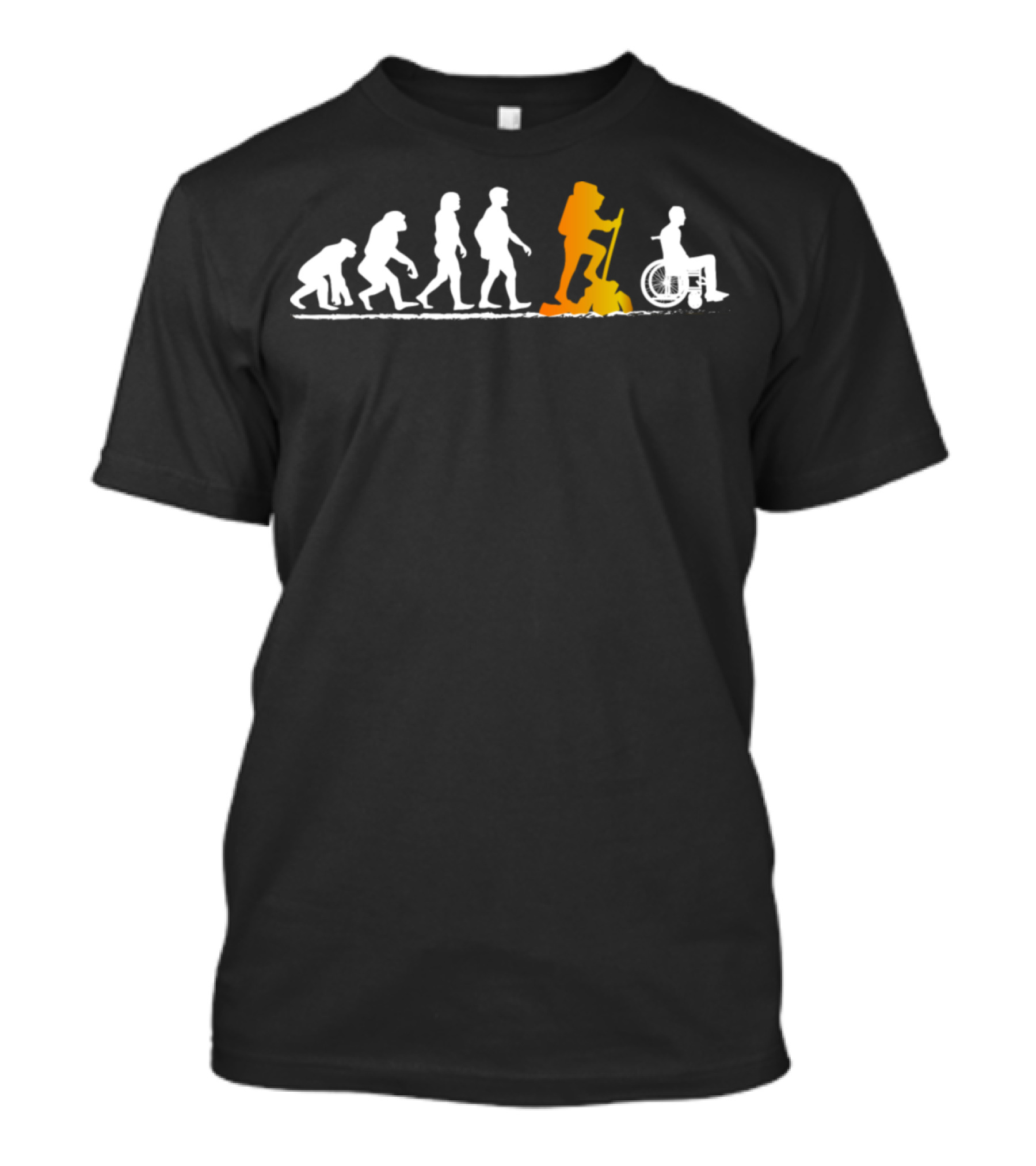 Funny Hike Evolution Hiked Wheelchair Journey T-Shirt