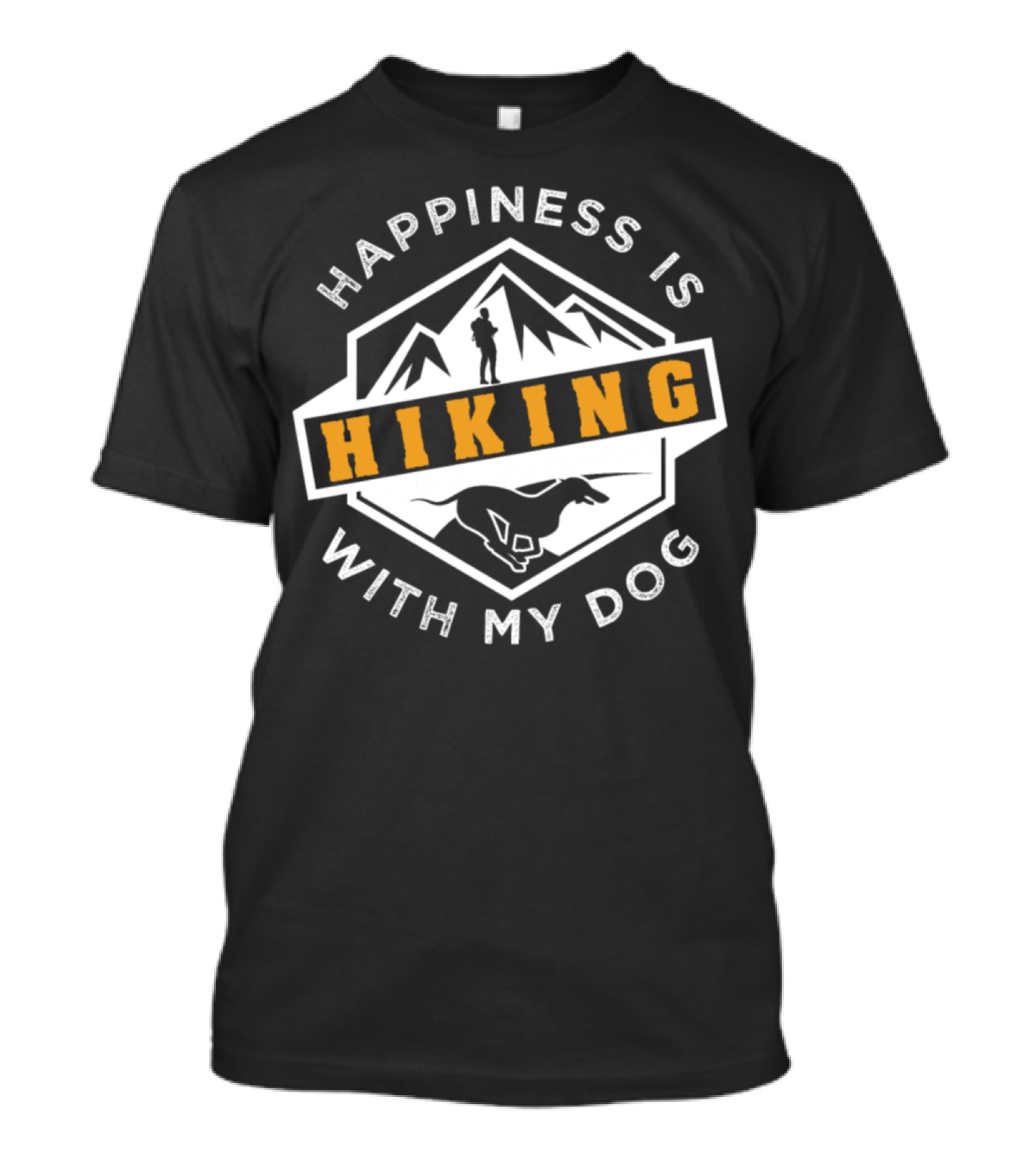 Happiness Is Hiking With My Dog Mountains T-Shirt