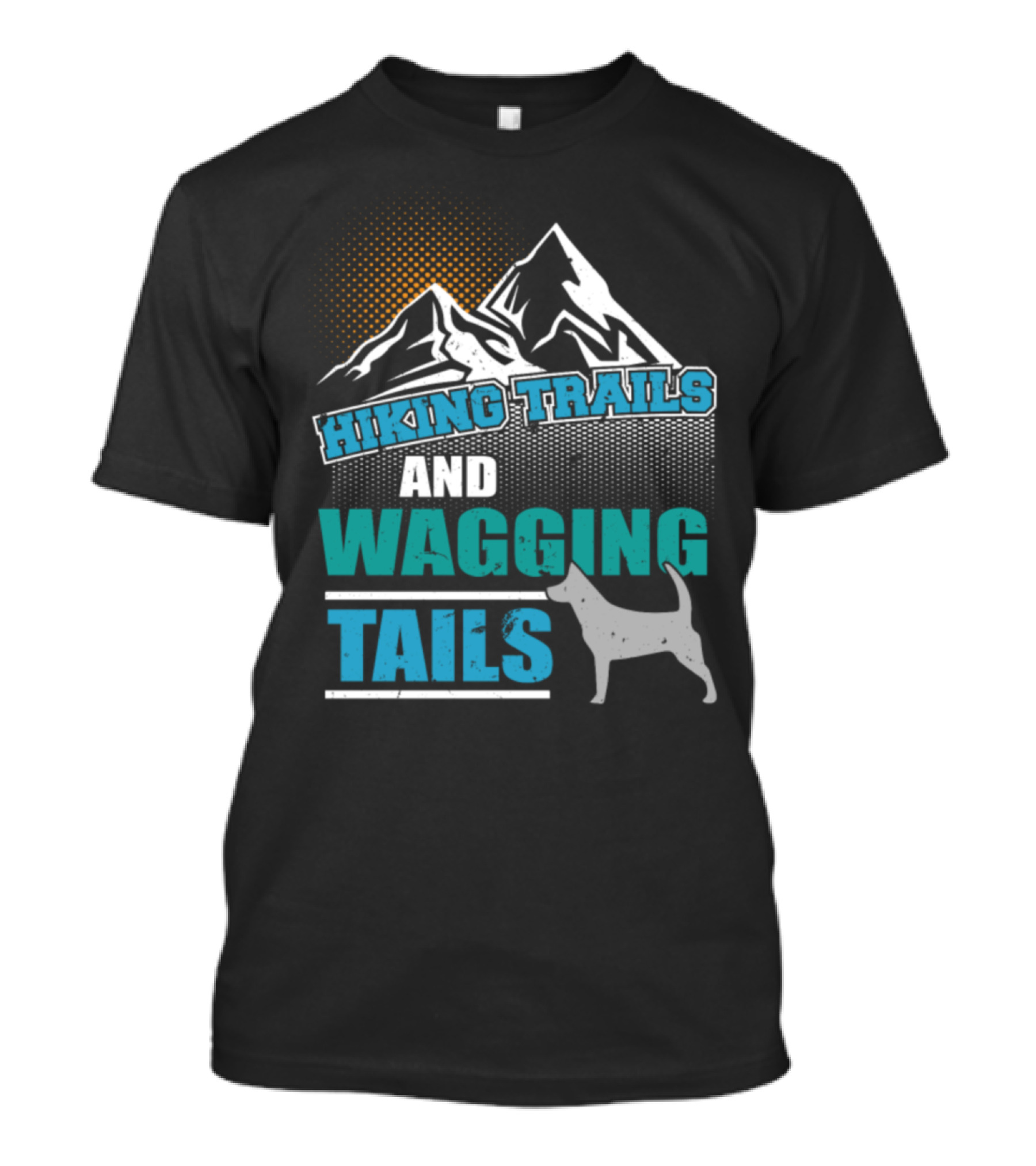 Hiking Trails And Wagging Tails Mountain Adventure Dog T-Shirt
