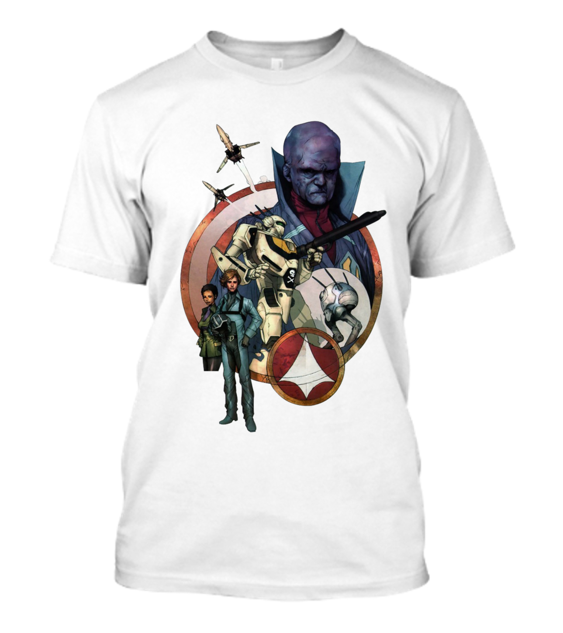 Robotech RBT Roy Fokker Lisa Hunter Zentraedi Logo Battle T-Shirt