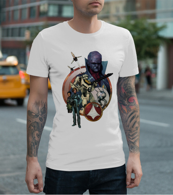 Robotech RBT Roy Fokker Lisa Hunter Zentraedi Logo Battle T-Shirt