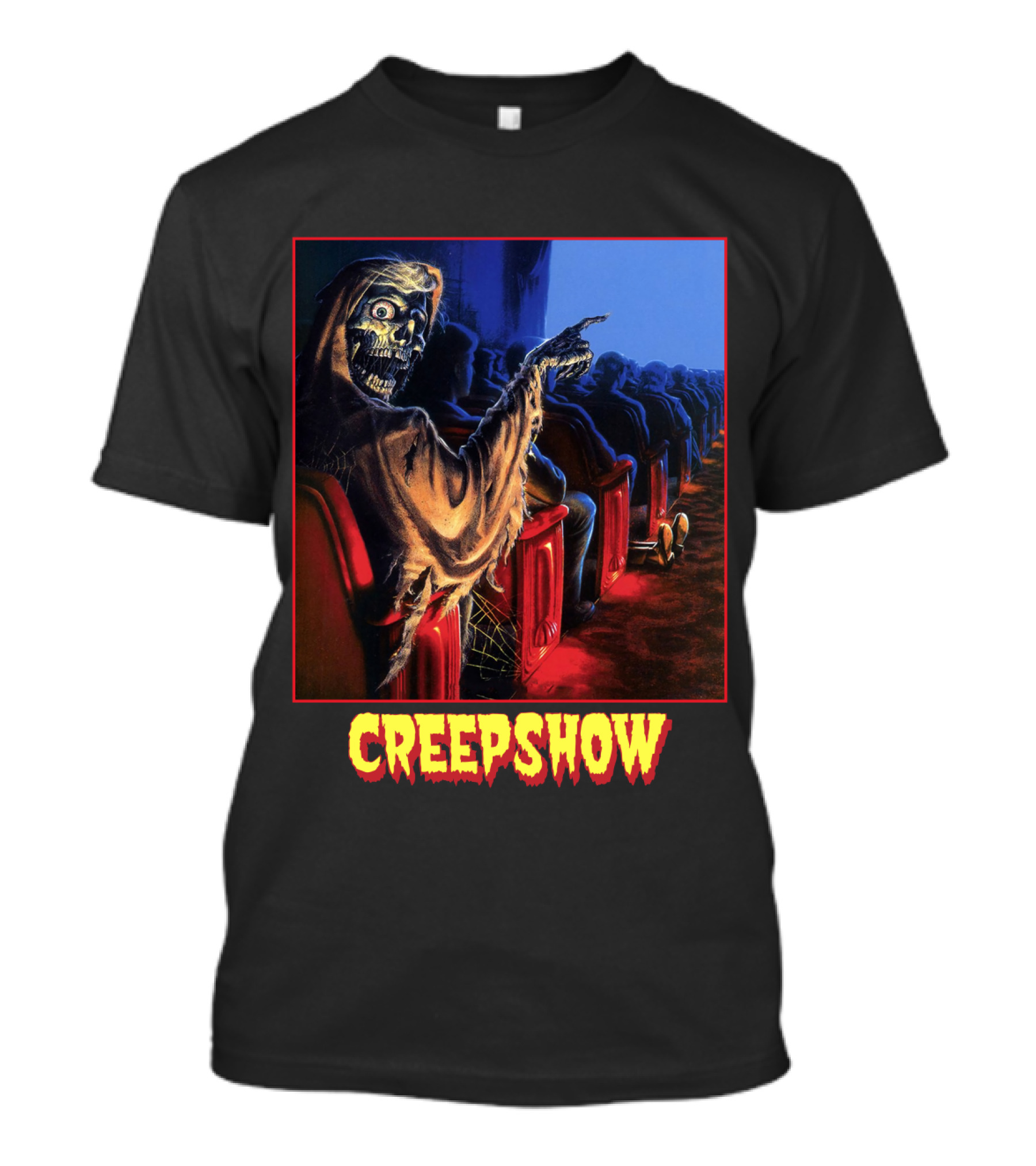 Creepshow Skeleton Ushers Menacing Audience In Theater Scene T-Shirt