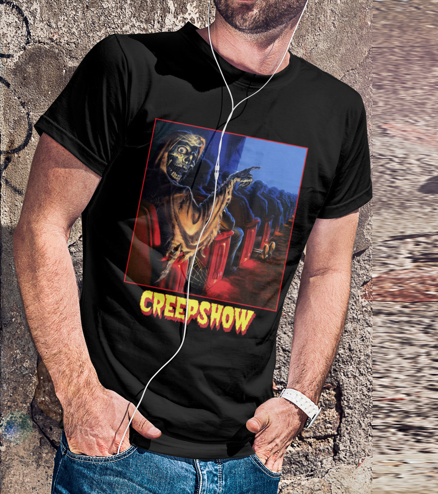 Creepshow Skeleton Ushers Menacing Audience In Theater Scene T-Shirt