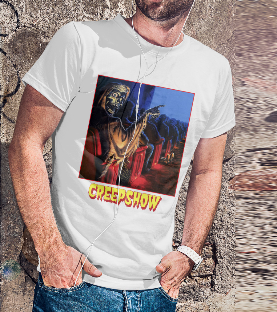 Creepshow Skeleton Ushers Menacing Audience In Theater Scene T-Shirt